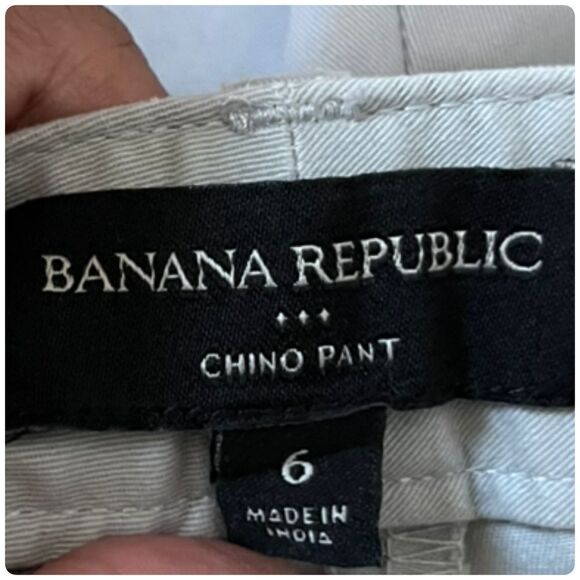 Banana Republic Factory Women’s Grey Chino Self Tie Waist Pocket Pant Size 6R - Picture 8 of 10